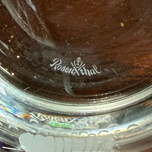 Rosenthal Etched Crystal Whiskey Glasses Set of Two - Picture 3 of 3